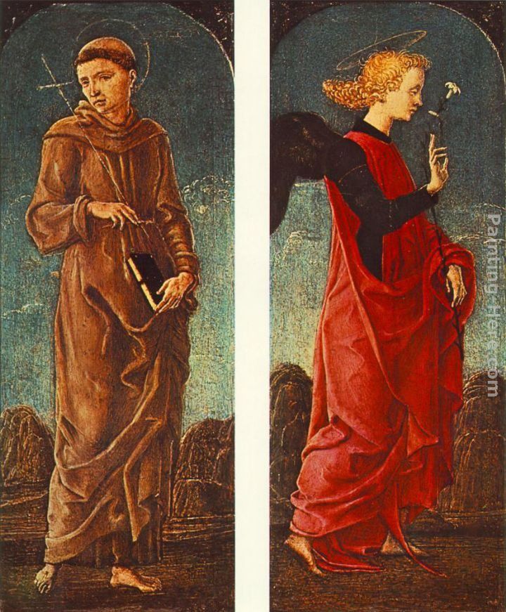 Cosme Tura St Francis of Assisi and Announcing Angel (panels of a polyptych)